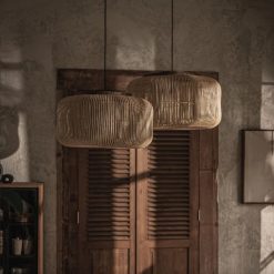 Two Rattan Pendant Light Outdoor
