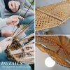 Woven Rattan Lotus Pendant Light Fixtures