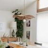 Lotus Leaf Pendant Light, Woven Rattan Lampshade, Rattan Light Fixtures