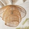 Three Layers Bamboo Pendant Lights, Wicker Bamboo Lampshade for Home Decor
