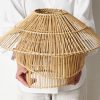 Three Layers Bamboo Pendant Lights, Wicker Bamboo Lampshade for Home Decor