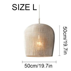 Woven Lampshade, Wicker Light Fixture, Wabi-sabi Lamp, Kitchen Light