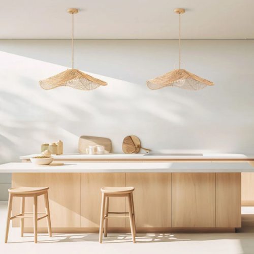 Lotus Leaf Pendant Light Over Kitchen Island