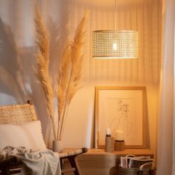 Bamboo Lantern Lampshade, Kitchen Light Fixture, Handmade Lampshade
