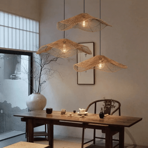 Restaurant Pendant Lights, Rattan Lampshade Cafe Shop Dining Room Kitchen