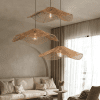 Lotus Leaf Pendant Light Rattan Lampshade Kitchen Dining Room