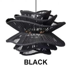 Black Vietnam Flower Rattan Chandelier