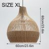 Bottom Tan Brown Rattan Pendant Light Size Xl