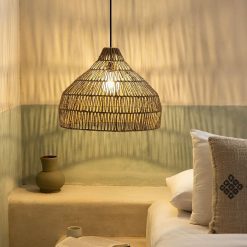 Seagrass Rope Pendant Light, Paper Rope Light Wicker Lampshade Kitchen Island Design
