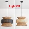 Garland Pendant Light Bamboo Lampshade Woven Silk Fabric