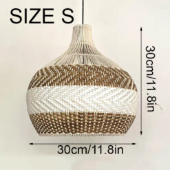 Light Brown White Rattan Pendant Light Wicker Rattan Lampshade