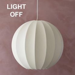 Minimalist Silk Fabric Globe Pendant Lights Light Off