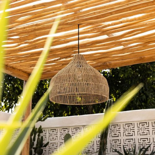 Outdoor Rattan Rope Pendant Light