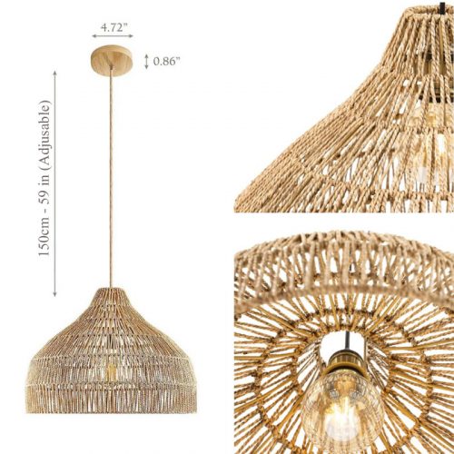 Rattan Rope Pendant Light Detail