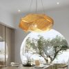 Ribbon Pendant Light Fixture Bamboo Rattan Lampshade Chandeliers