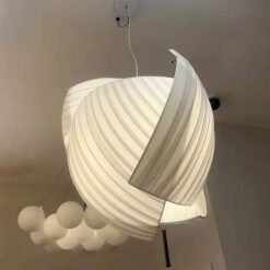Silk Pendant Light, Cloth Hanging Light, Over Island Lampshade