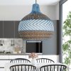 Tan Brown White Rattan Pendant Light Fixture 04