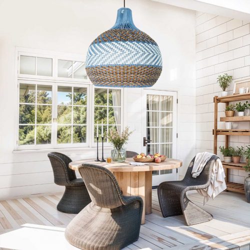 Tan Brown White Rattan Pendant Light Fixture Outdoor Patio
