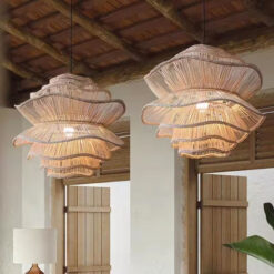 Vietnam Flower Rattan Chandelier, Creative Design Art Luminaire
