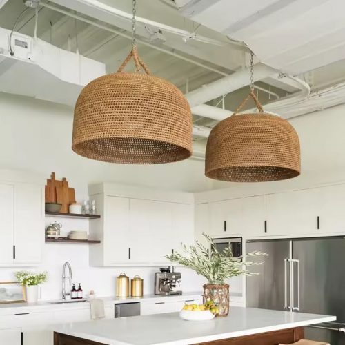 Vintage Hemp Rope Pendant Light Kitchen Island