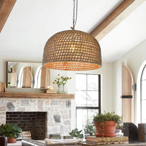 Vintage Hemp Rope Pendant Light Living Room