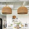 Vintage Hemp Rope Pendant Light Over Island