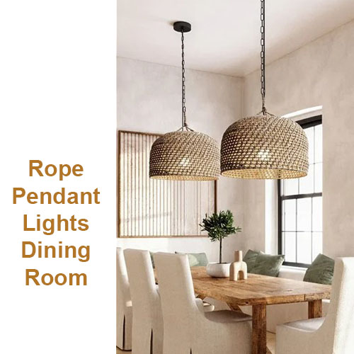 Vintage Hemp Rope Pendant Lights Dining Room