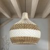 Wicker Light Brown White Pendant Light Outdoor