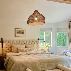 Wicker Pendant Light Shade Bedroom Deco