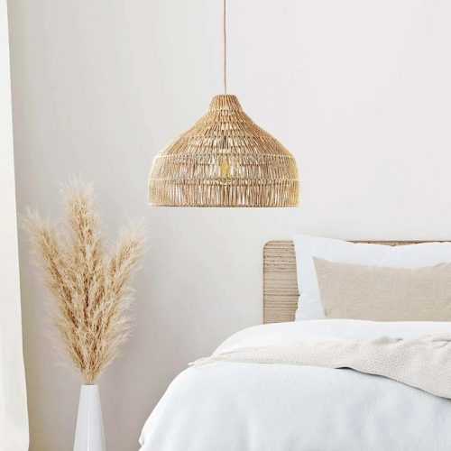 Wicker Pendant Light Shade Bedside