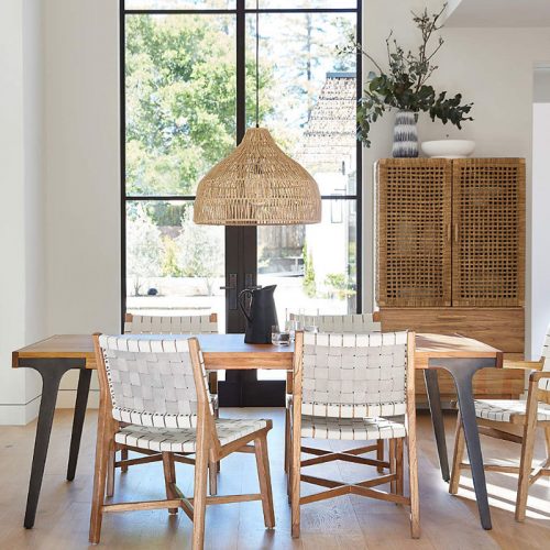 Wicker Pendant Light Shade Dining Room