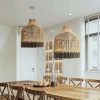 Wicker Rattan Pendant Light, Kitchen Island Lamp Interior Design