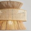 Bamboo Lampshade, Silk Fabric Rope Pendant Light