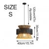 Bamboo Lampshade, Silk Fabric Rope Pendant Light
