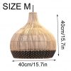 Bottom Black Rattan Light Shade, Rattan Pendant Light Fixture