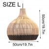 Bottom Black Rattan Light Shade, Rattan Pendant Light Fixture