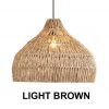 Wood Paper Rope Pendant Light, Wicker Lampshade Kitchen Island Design