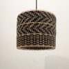 Drum Shade Rattan Light, Dark Color Rattan Lampshade Kitchen Island Lamp