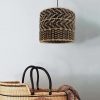 Drum Shade Rattan Light, Rattan Lampshade Kitchen Island Lamp Interior Designer