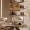 Drum Shade Rattan Pendant Light Fixture
