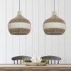 Light brown White Rattan Pendant Light, Wicker Rattan Lampshade Kitchen Lighting