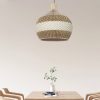 Light brown White Rattan Pendant Light, Wicker Rattan Lampshade Kitchen Lighting