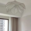 Minimalist Cream Color Fabric Pendant Lights, Living Room Bedroom Lamp