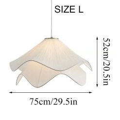 Minimalist Cream Color Fabric Pendant Lights, Living Room Bedroom Lamp