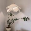 Minimalist Cream Color Fabric Pendant Lights, Living Room Bedroom Lamp