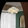 Minimalist Cream Color Fabric Pendant Lights, Living Room Bedroom Lamp