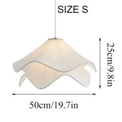 Minimalist Cream Color Fabric Pendant Lights, Living Room Bedroom Lamp