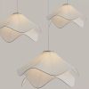 Minimalist Cream Color Fabric Pendant Lights, Living Room Bedroom Lamp
