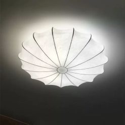 Minimalist Silk E27 Ceiling Lamp Wabi Sabi Chandelier