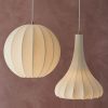 Minimalist Silk Pendant Lights, Fabric Lampshade